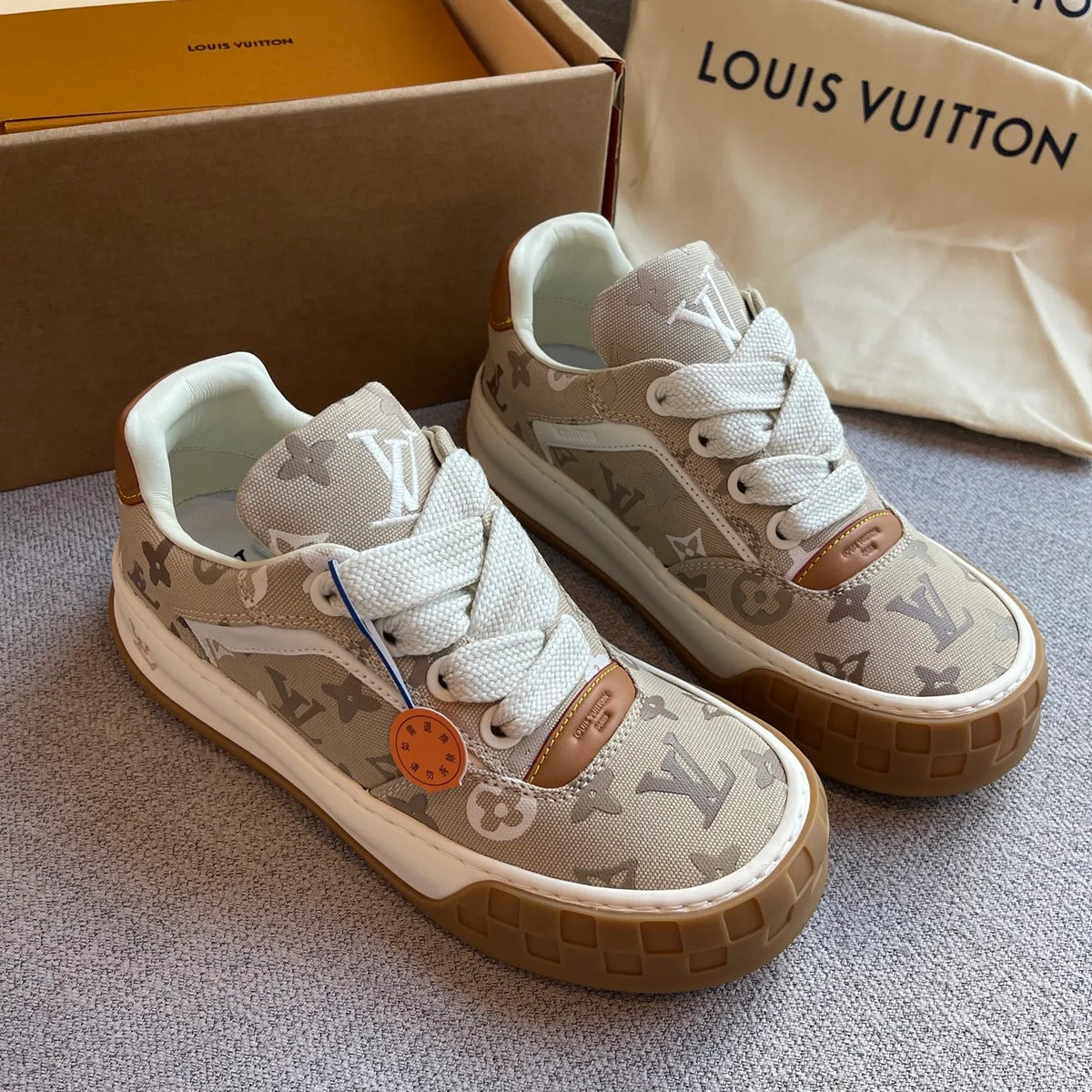 LV Women's Tilted Biscuit Sneakers Washed Denim 349671