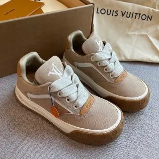 LV Women's Tilted Biscuit Sneakers Washed Denim Raw Rubber 349663