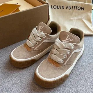 LV Women's Tilted Biscuit Sneakers Washed Denim Raw Rubber 349663