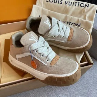 LV Women's Tilted Biscuit Sneakers Washed Denim Raw Rubber 349663