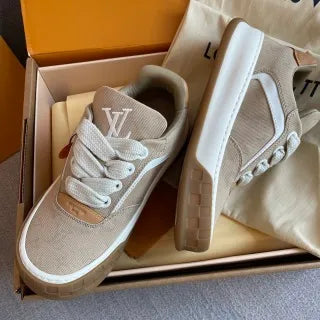 LV Women's Tilted Biscuit Sneakers Washed Denim Raw Rubber 349663