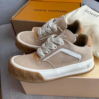 LV Women's Tilted Biscuit Sneakers Washed Denim Raw Rubber 349663