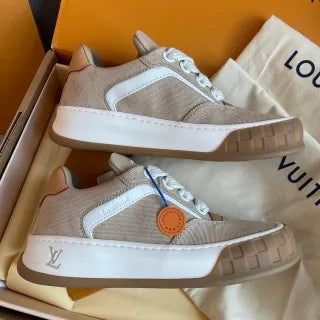 LV Women's Tilted Biscuit Sneakers Washed Denim Raw Rubber 349663