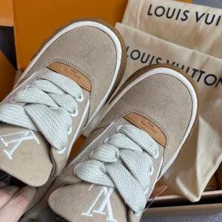 LV Women's Tilted Biscuit Sneakers Washed Denim Raw Rubber 349663
