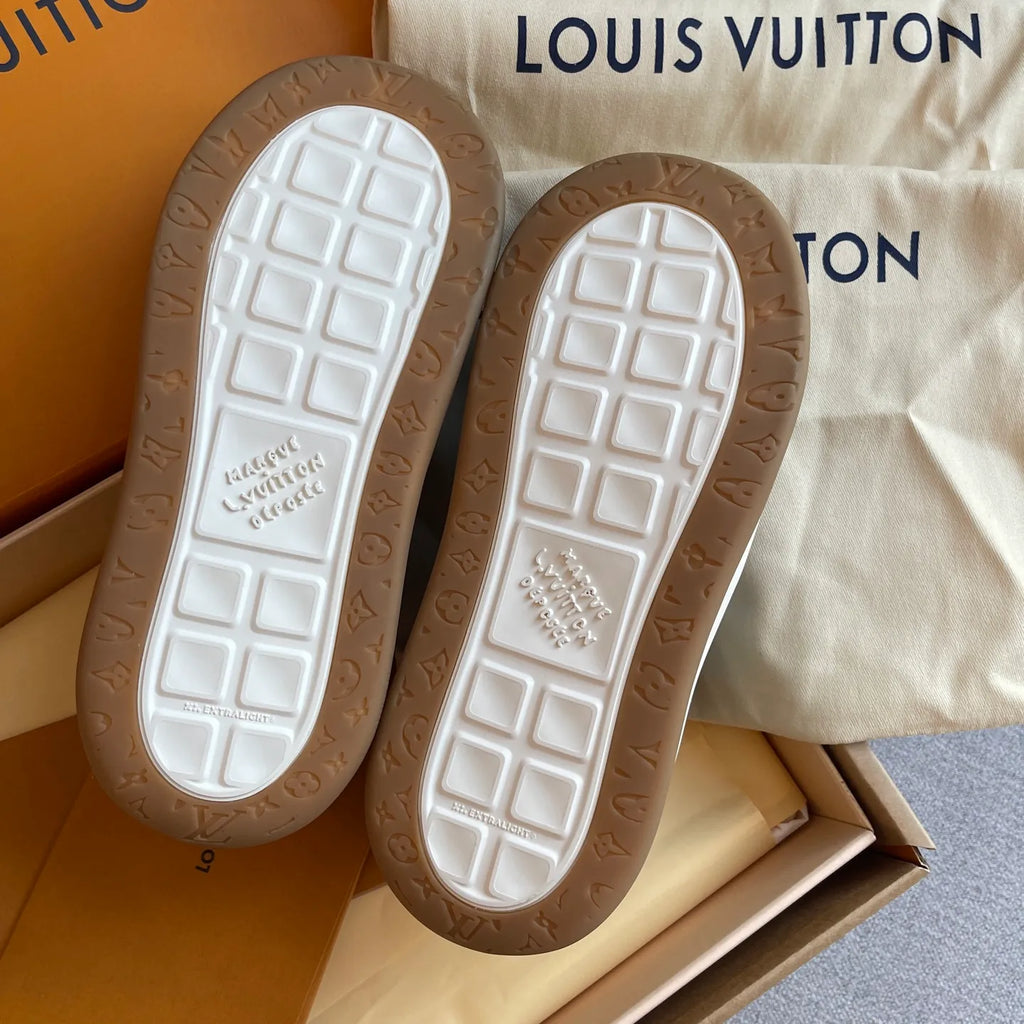 LV Women's Tilted Biscuit Sneakers Washed Denim Raw Rubber 349667