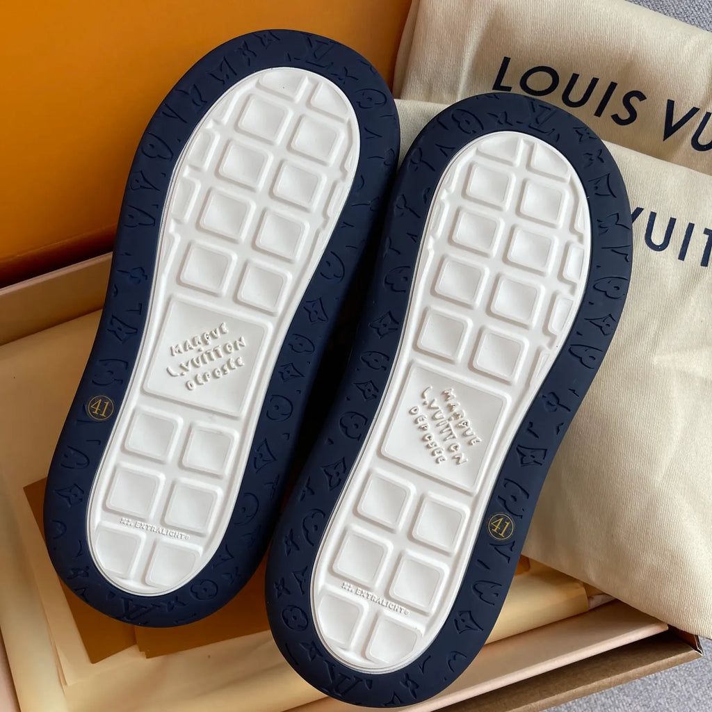 LV Women's Tilted Biscuit Sneakers Washed Denim Raw Rubber 349679