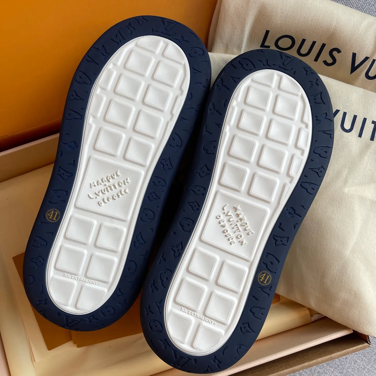 LV Women's Tilted Biscuit Sneakers Washed Denim Raw Rubber 349679