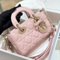 Lychee 19 Bow Lambskin Crossbody Shoulder Bag Light Pink
