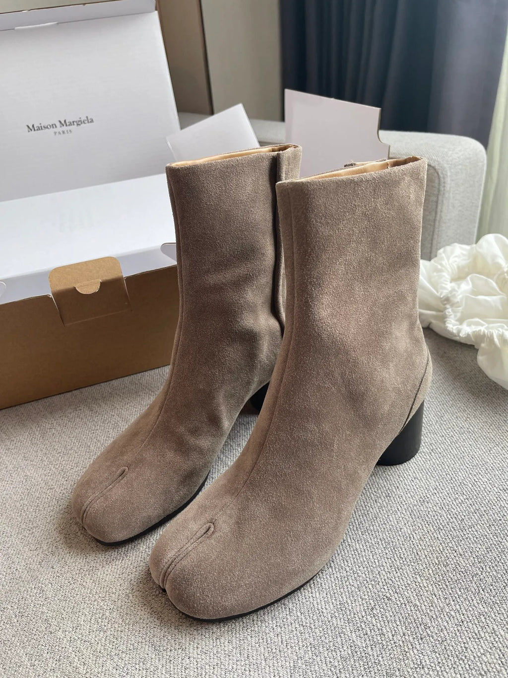 Maison Margiela Women's Split-Toe Suede Ballet Boots