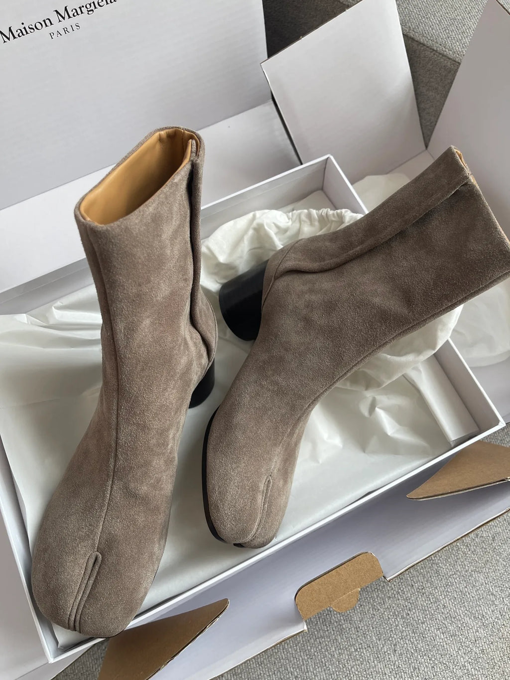 Maison Margiela Women's Split-Toe Suede Ballet Boots