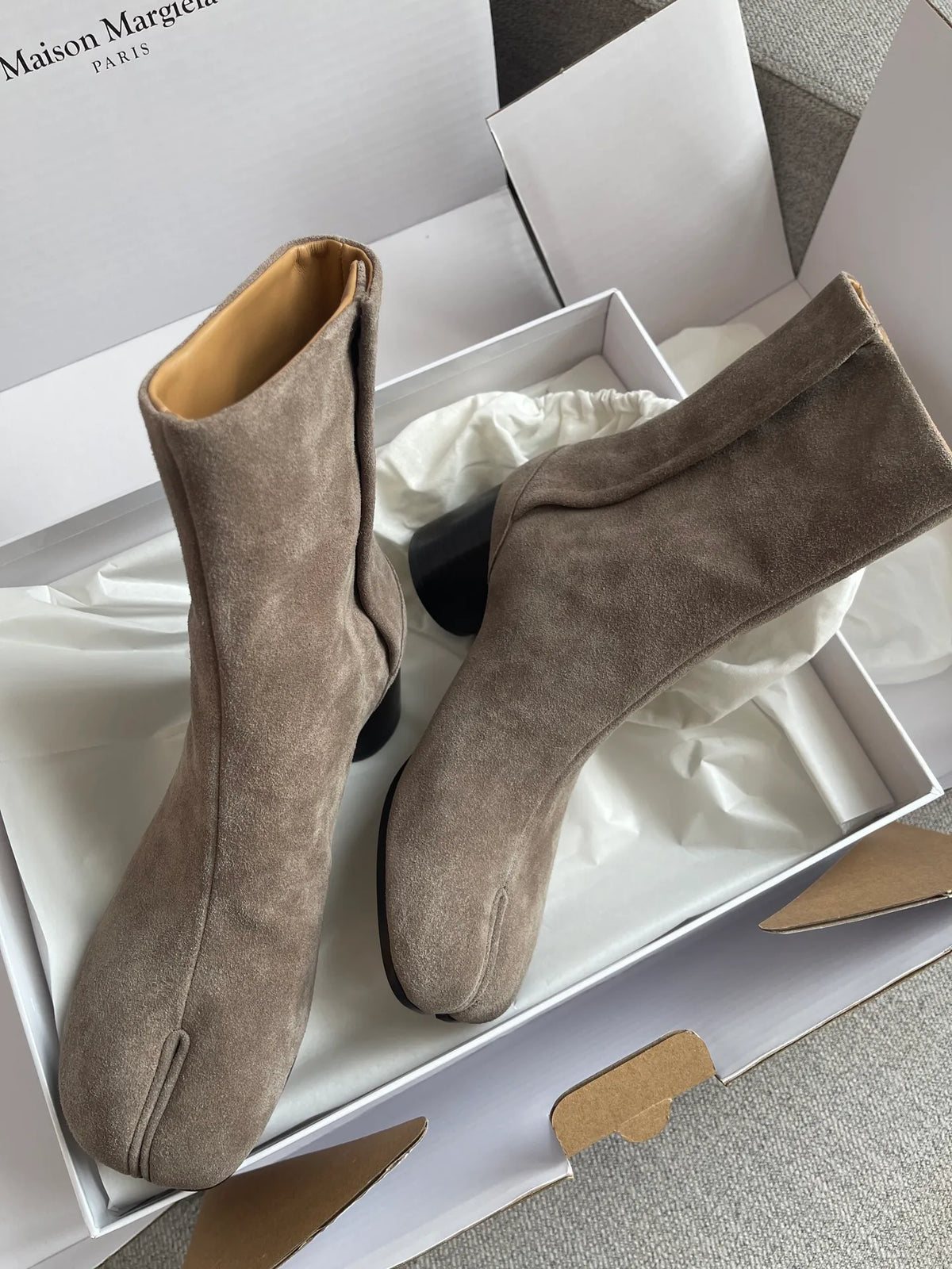 Maison Margiela Women's Split-Toe Suede Ballet Boots