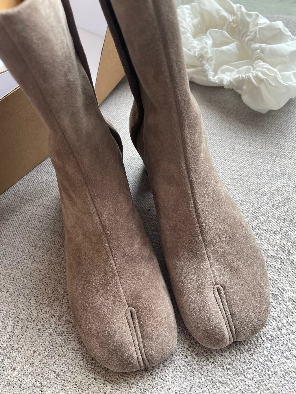 Maison Margiela Women's Split-Toe Suede Ballet Boots