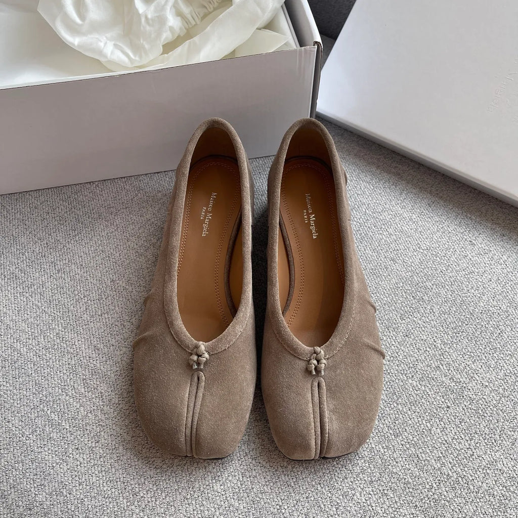 Maison Margiela Women's Split-Toe Suede Ballet Flats