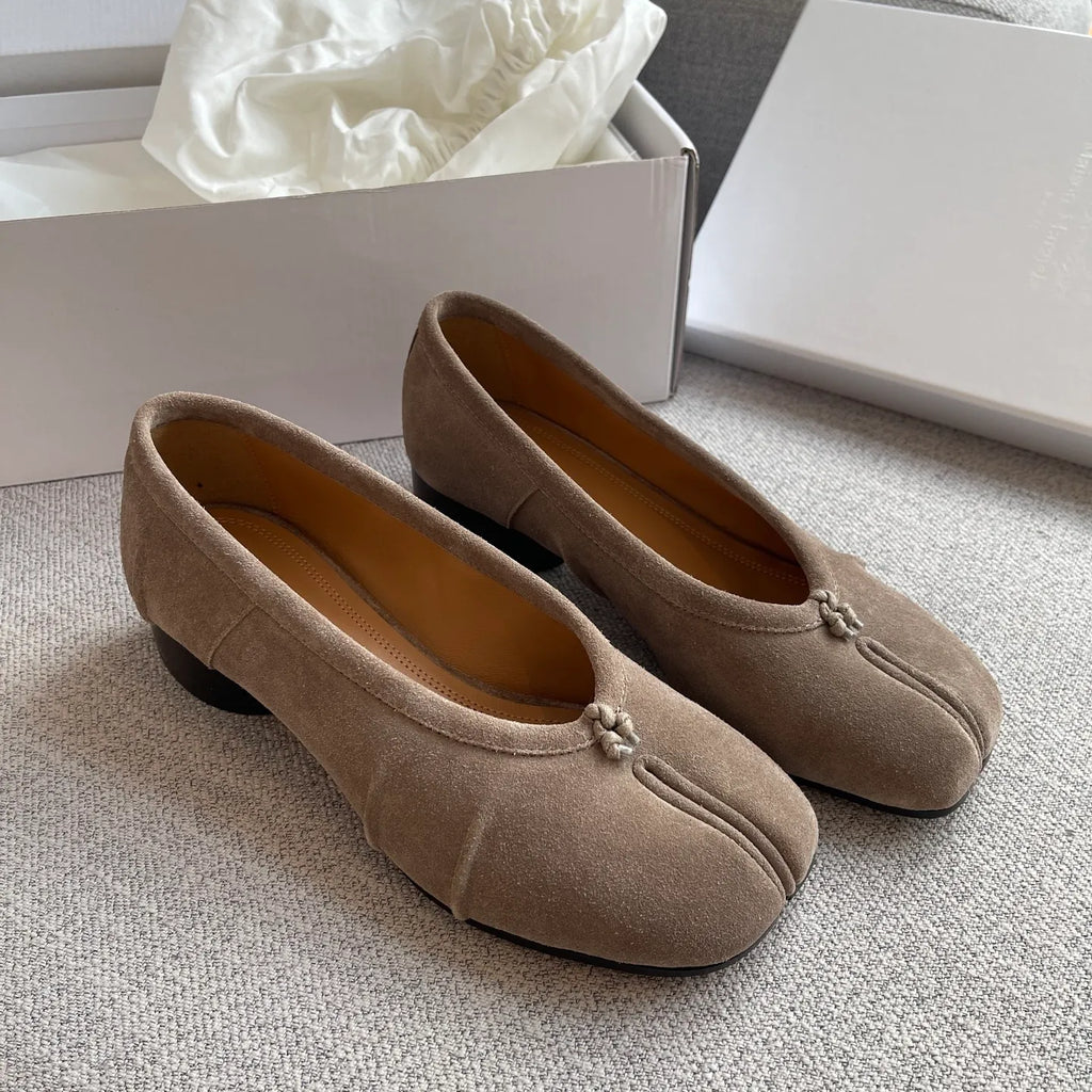 Maison Margiela Women's Split-Toe Suede Ballet Flats