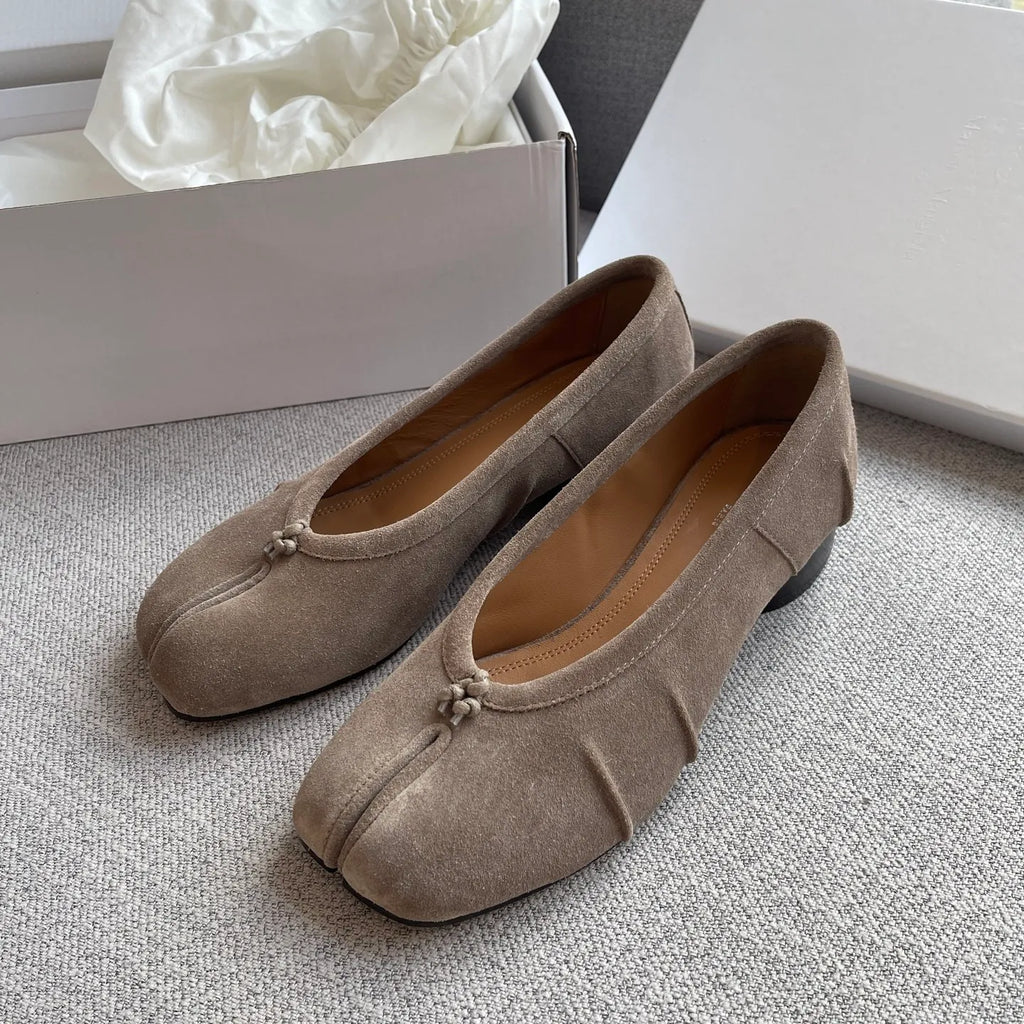 Maison Margiela Women's Split-Toe Suede Ballet Flats