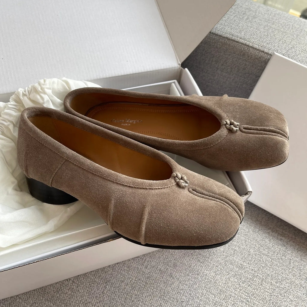Maison Margiela Women's Split-Toe Suede Ballet Flats