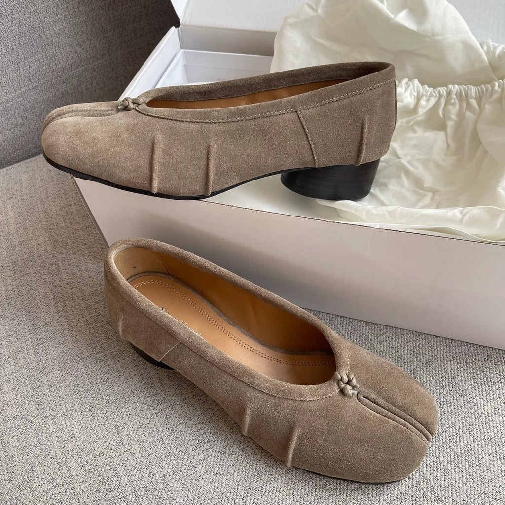 Maison Margiela Women's Split-Toe Suede Ballet Flats
