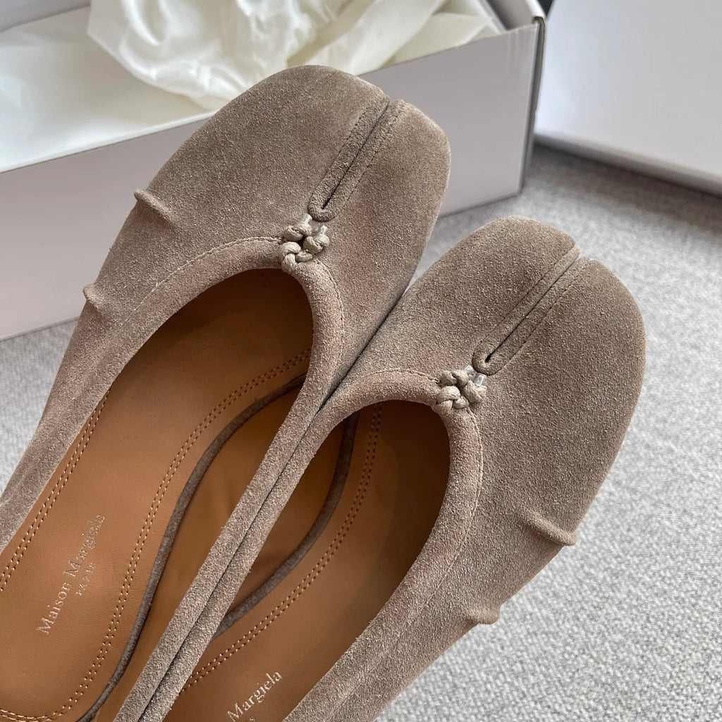 Maison Margiela Women's Split-Toe Suede Ballet Flats