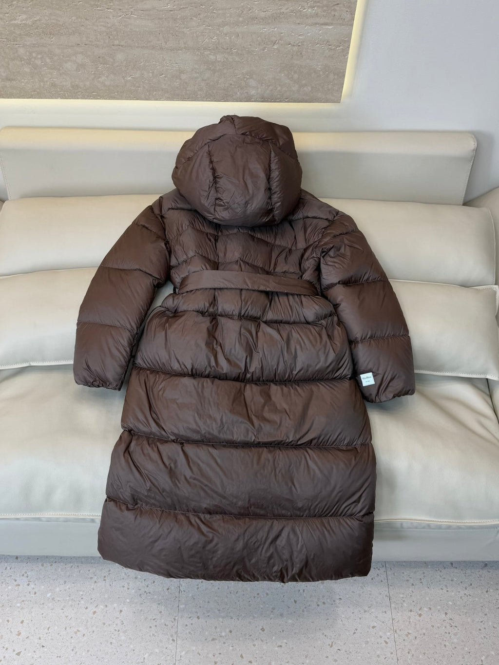 Max Mara Women's 90% White Goose Down Long Puffer Coat