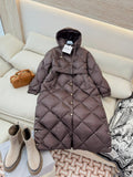 Max Mara Women's Goose Down Long Diamond-Patterned Jacket