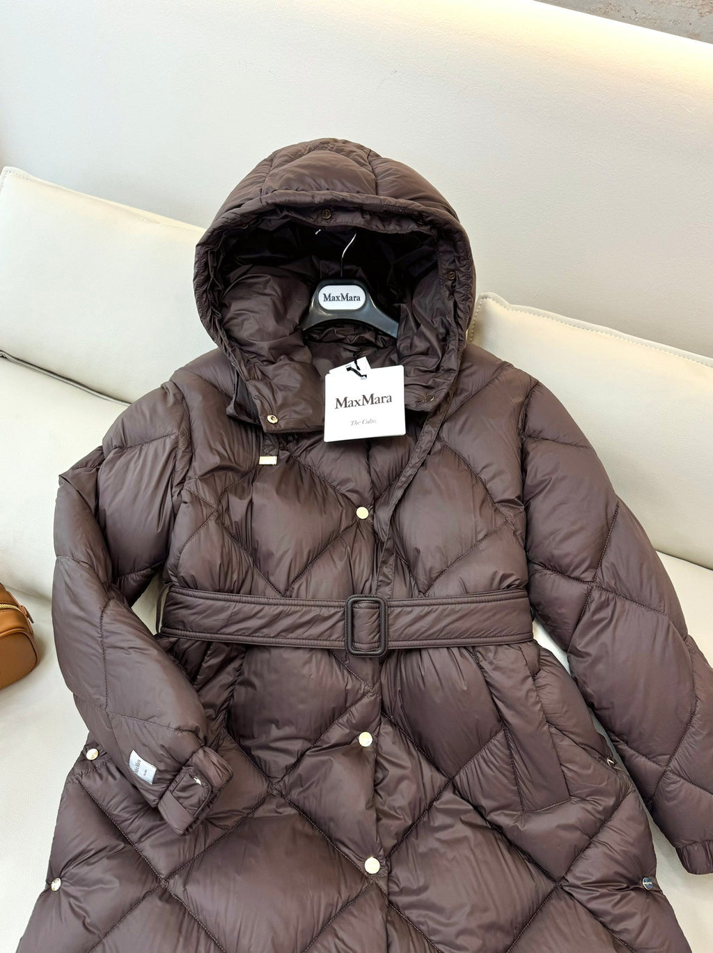 Max Mara Women's Goose Down Long Diamond-Patterned Jacket