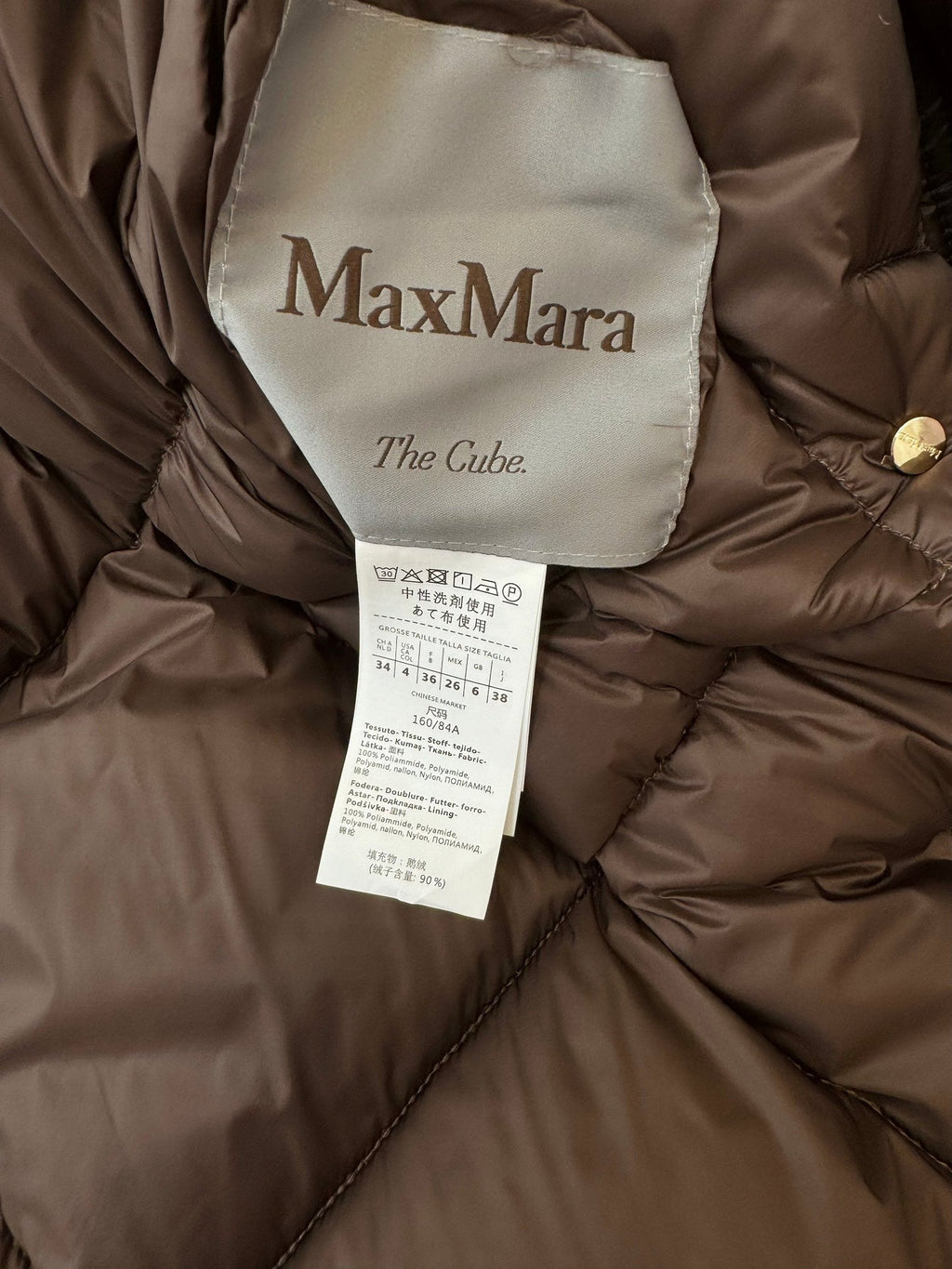 Max Mara Women's Goose Down Long Diamond-Patterned Jacket
