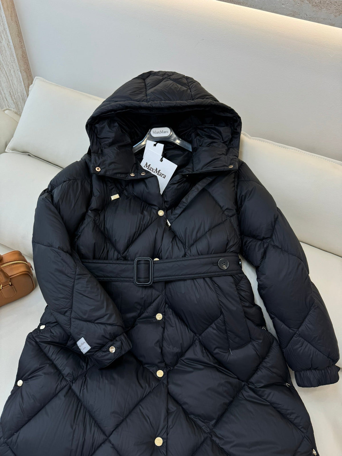 Max Women's White Goose Down Long Puffer Coat