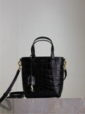 Mini Toy Shopping 7.1 in Crocodile Embossed Leather Tote Bag 712367
