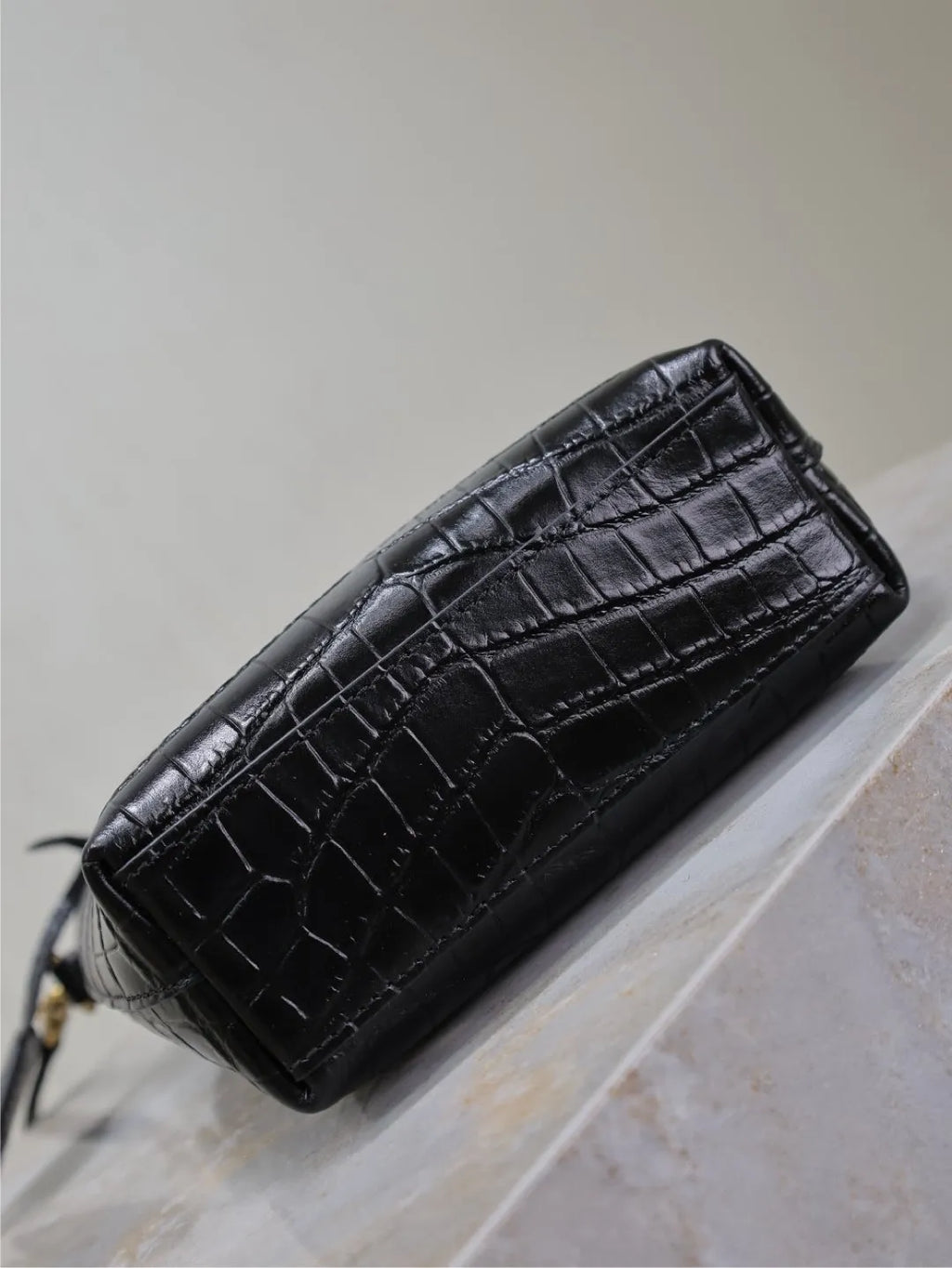 Mini Toy Shopping 7.1 in Crocodile Embossed Leather Tote Bag 712367