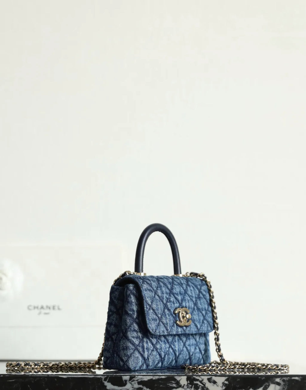 MiniCocohandle MISS 26 Series Denim Handbag Washed Blue