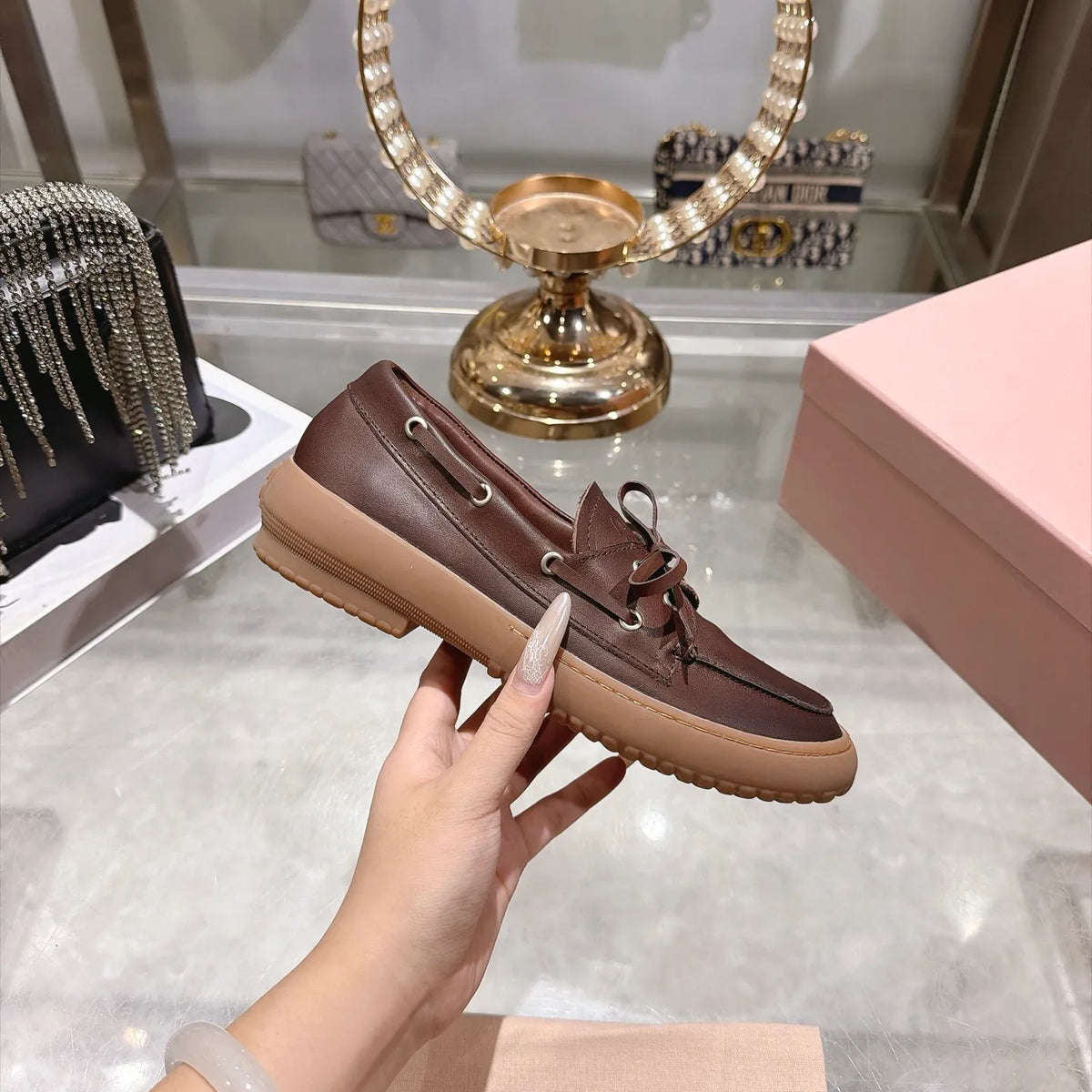 Miu Miu Women's Bow Logo German Army Sneakers Calfskin Suede 2026