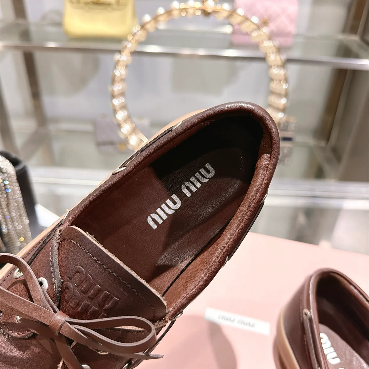 Miu Miu Women's Bow Logo German Army Sneakers Calfskin Suede 2026