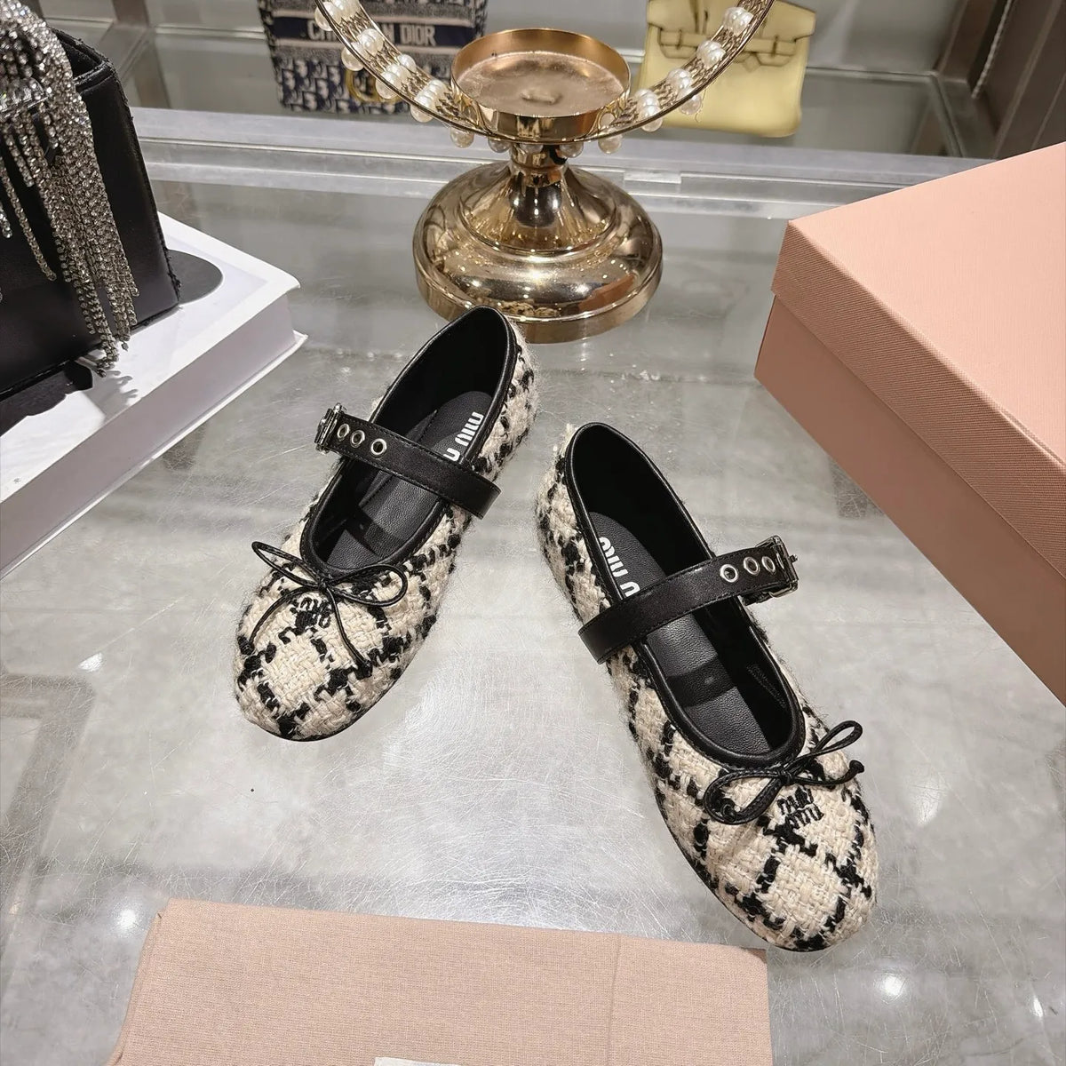 Miu Miu Women's Mary Jane Ballet Flats Rubber 2026