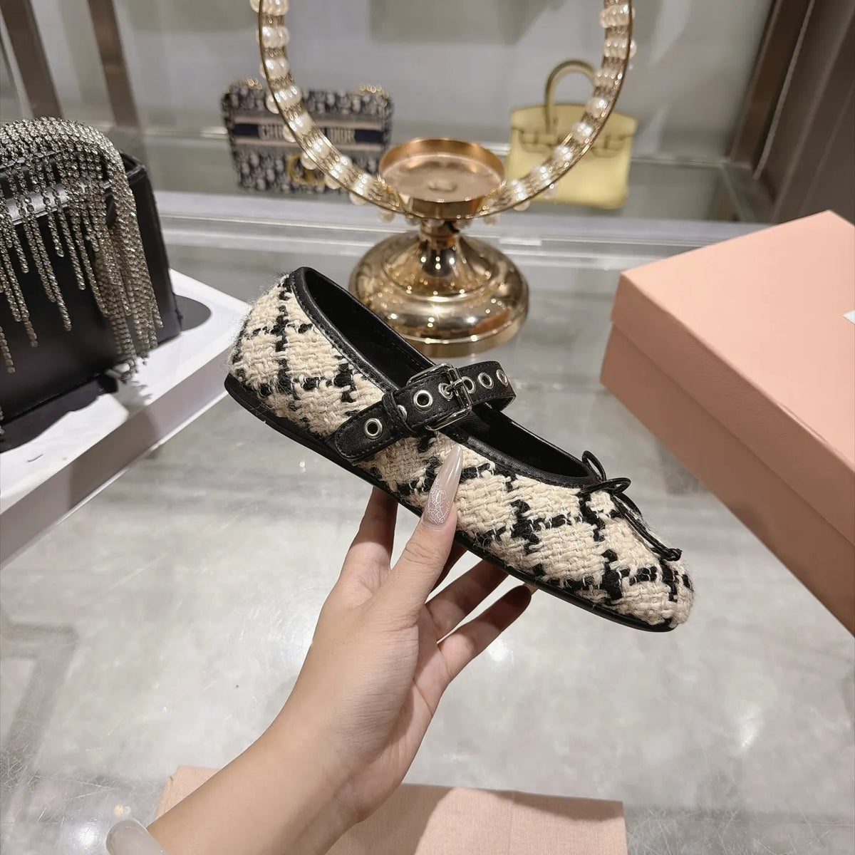 Miu Miu Women's Mary Jane Ballet Flats Rubber 2026