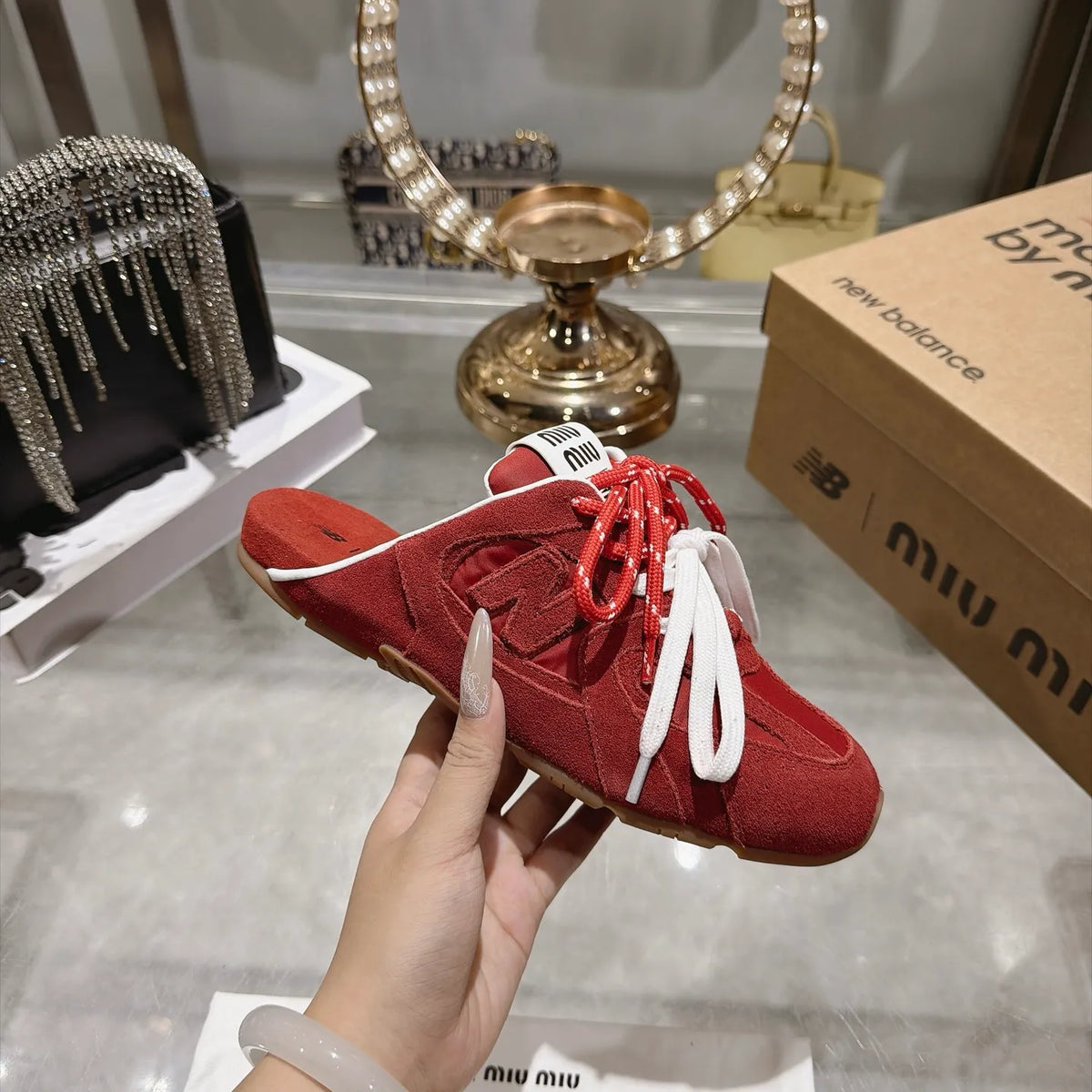 Miu Miu Women's New Balance 530 Mule Sneakers Suede 2026