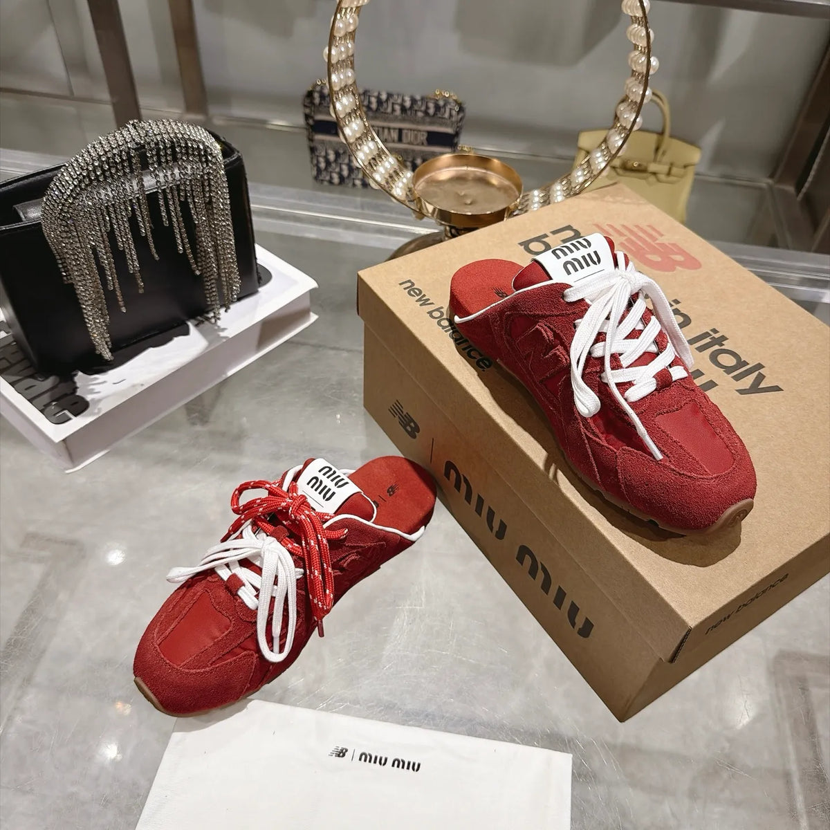 Miu Miu Women's New Balance 530 Mule Sneakers Suede 2026