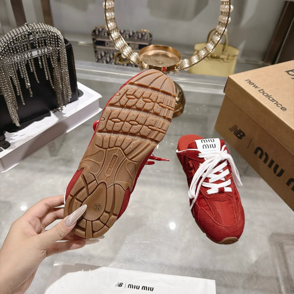 Miu Miu Women's New Balance 530 Mule Sneakers Suede 2026