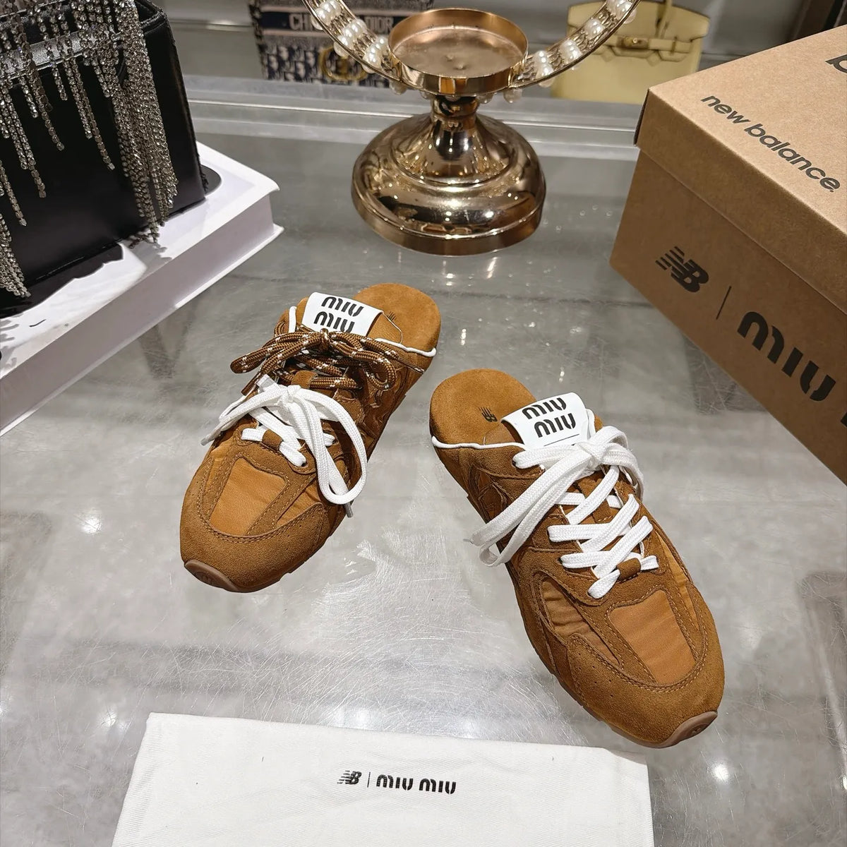 Miu Miu Women's New Balance 530 Mule Sneakers Suede TPU 2026