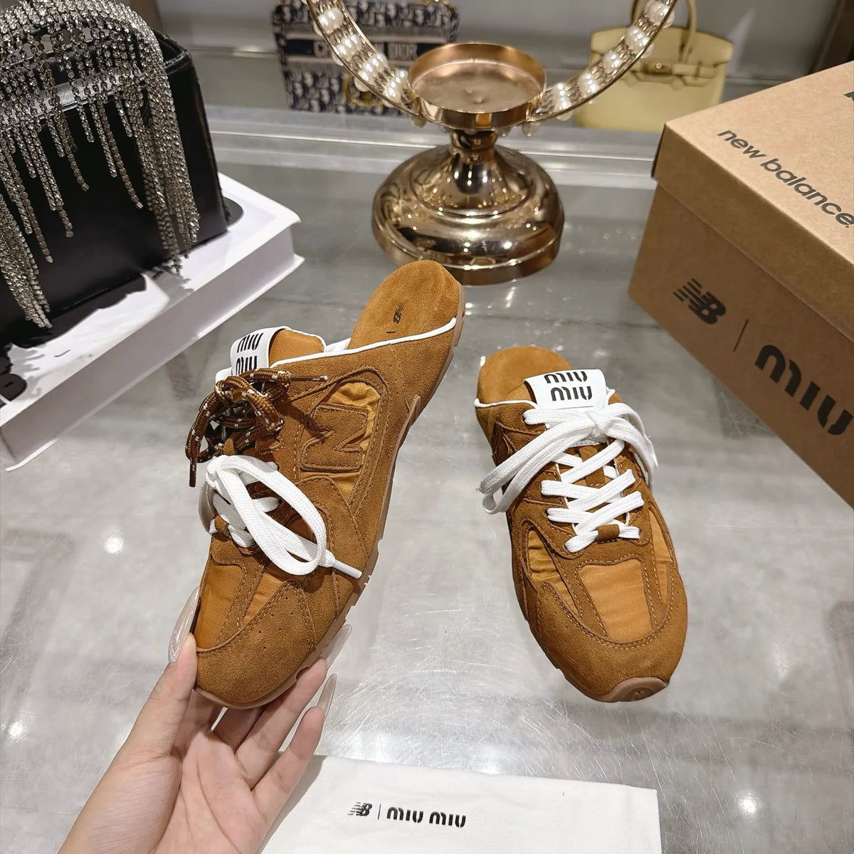 Miu Miu Women's New Balance 530 Mule Sneakers Suede TPU 2026
