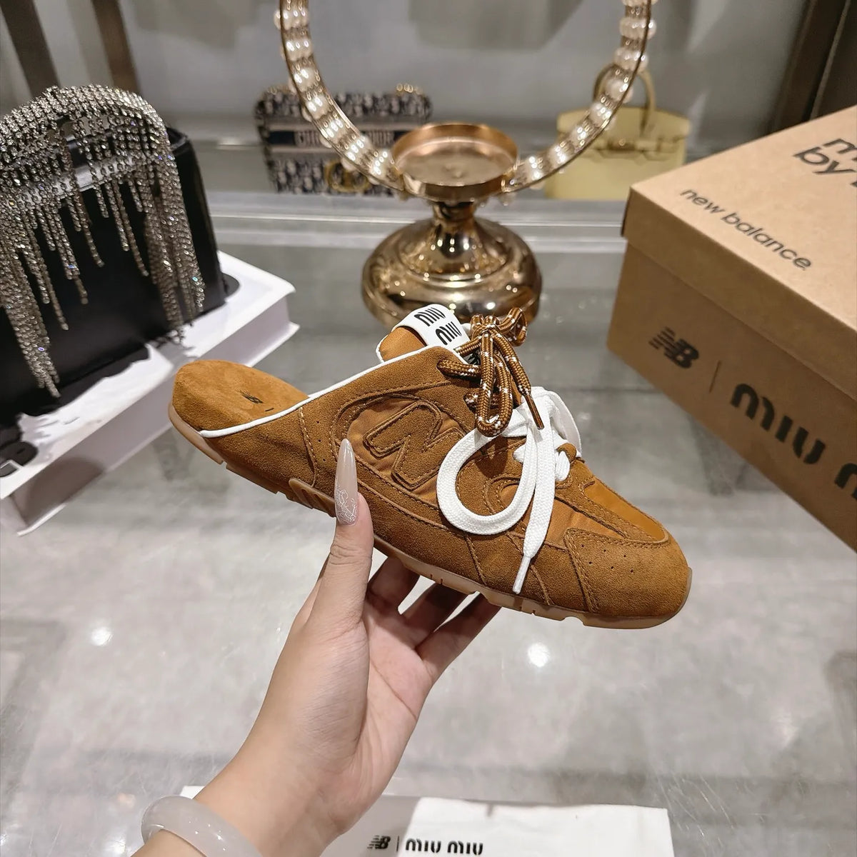 Miu Miu Women's New Balance 530 Mule Sneakers Suede TPU 2026