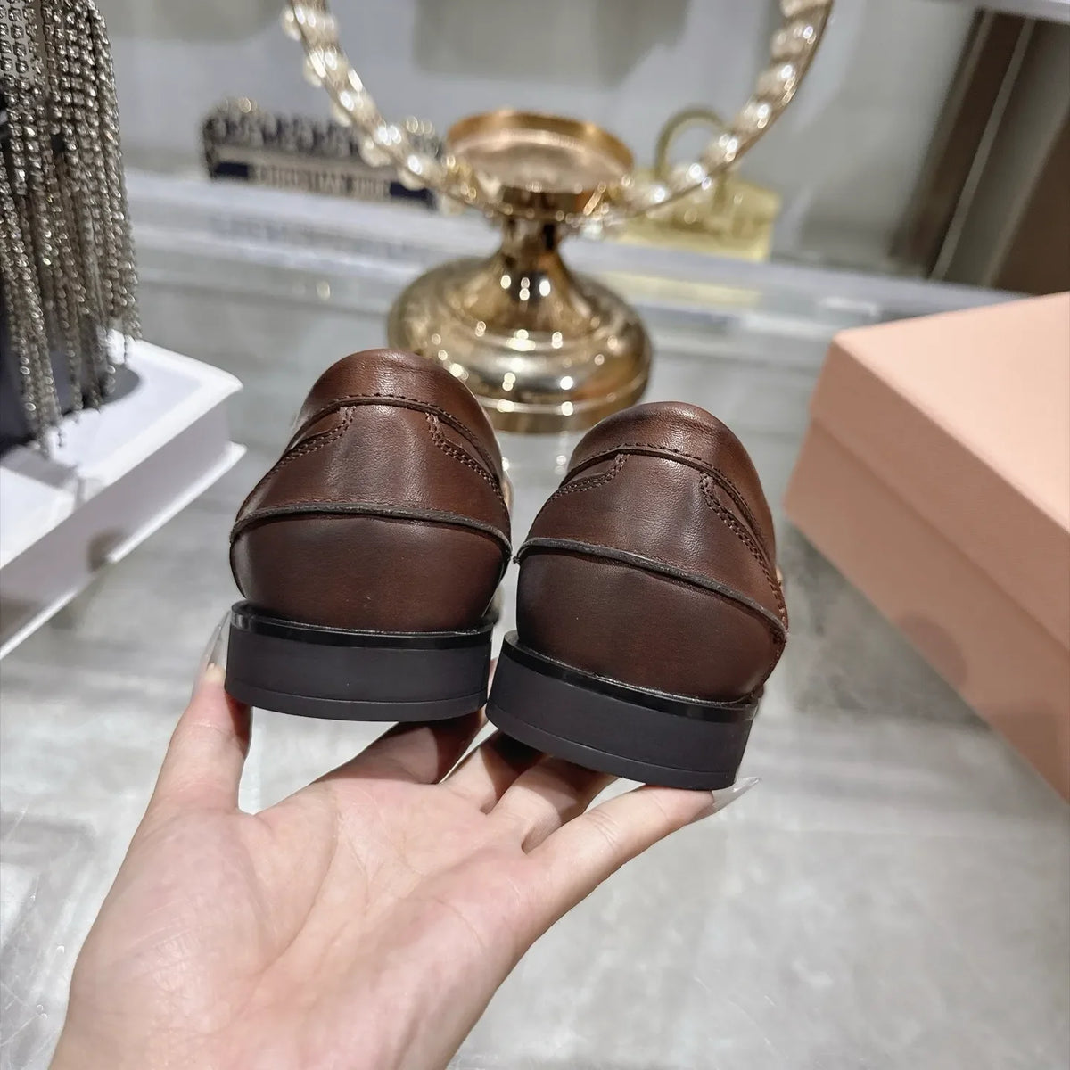 Miu Miu Women's Tassel Driving Loafers Calfskin Rubber 2026