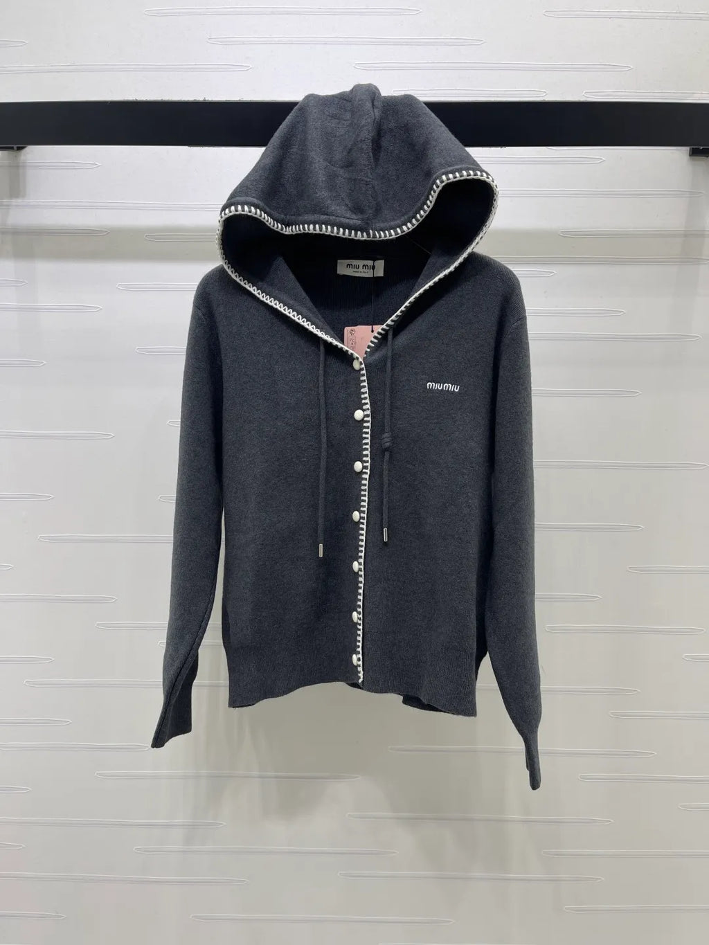 MiuMi* Women's Hooded Knit Cardigan