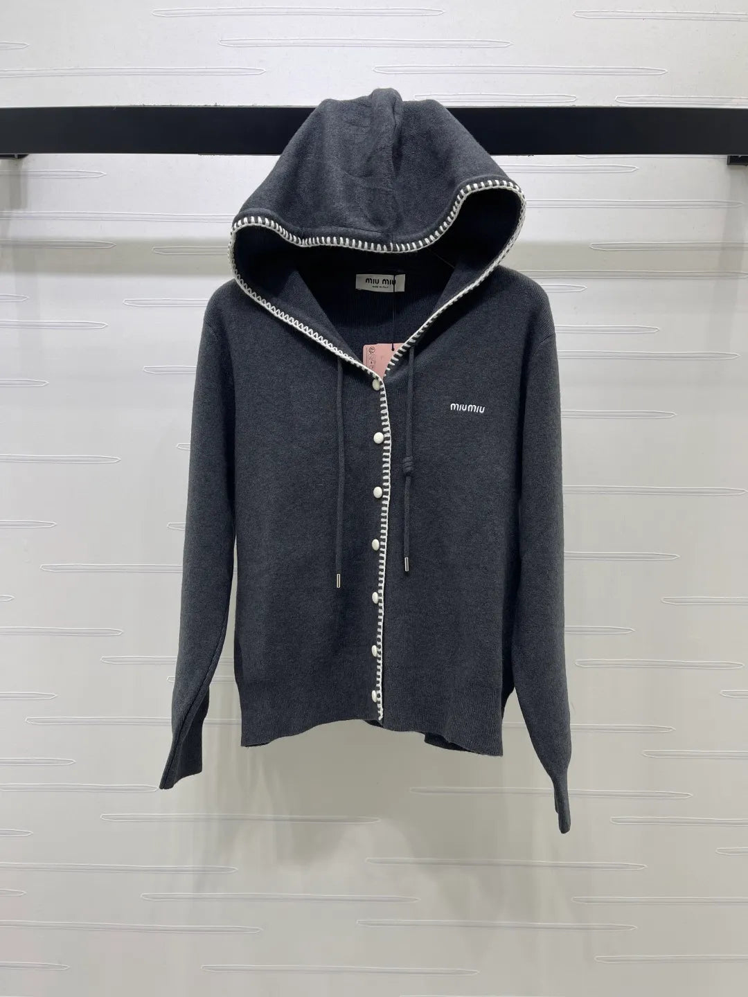 MiuMi* Women's Hooded Knit Cardigan