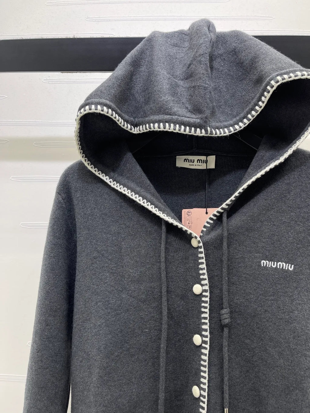 MiuMi* Women's Hooded Knit Cardigan