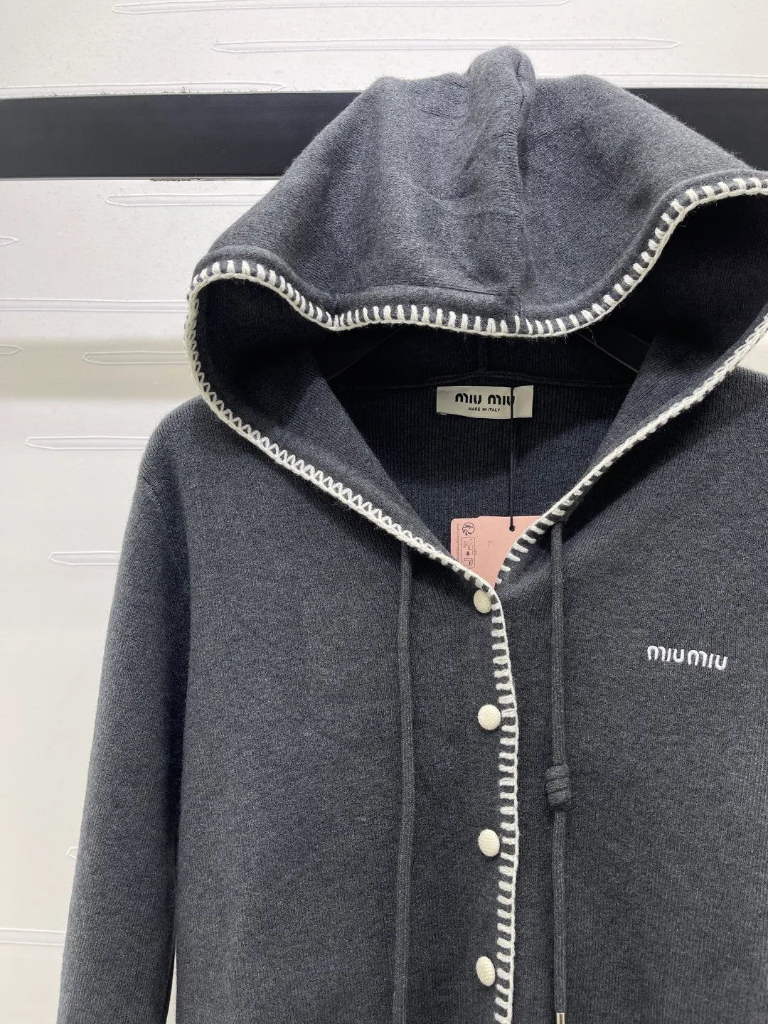 MiuMi* Women's Hooded Knit Cardigan