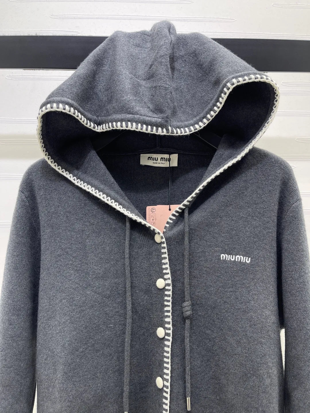 MiuMi* Women's Hooded Knit Cardigan