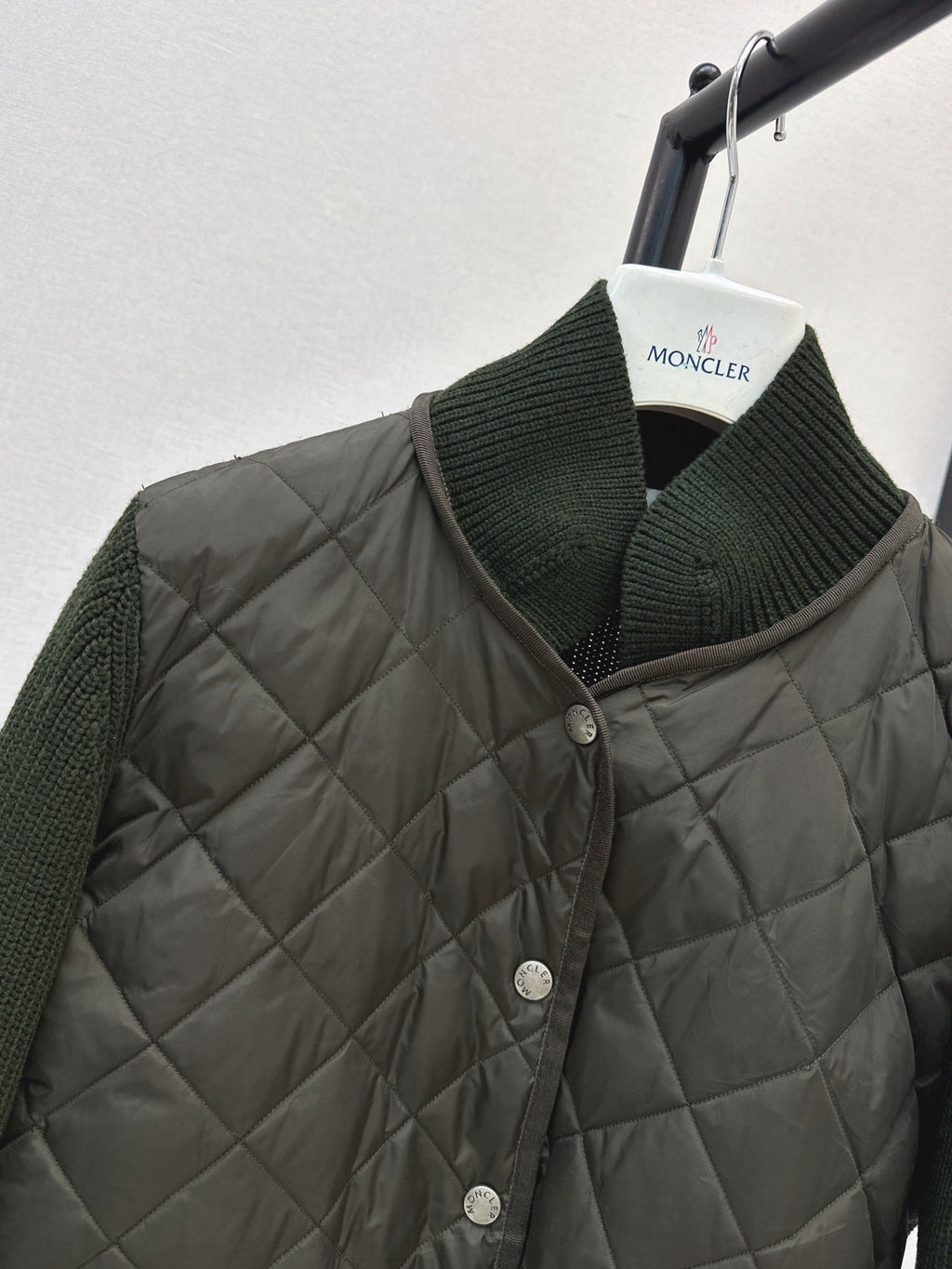 Moncler 794062 Women's Cropped Down Knit Jacket