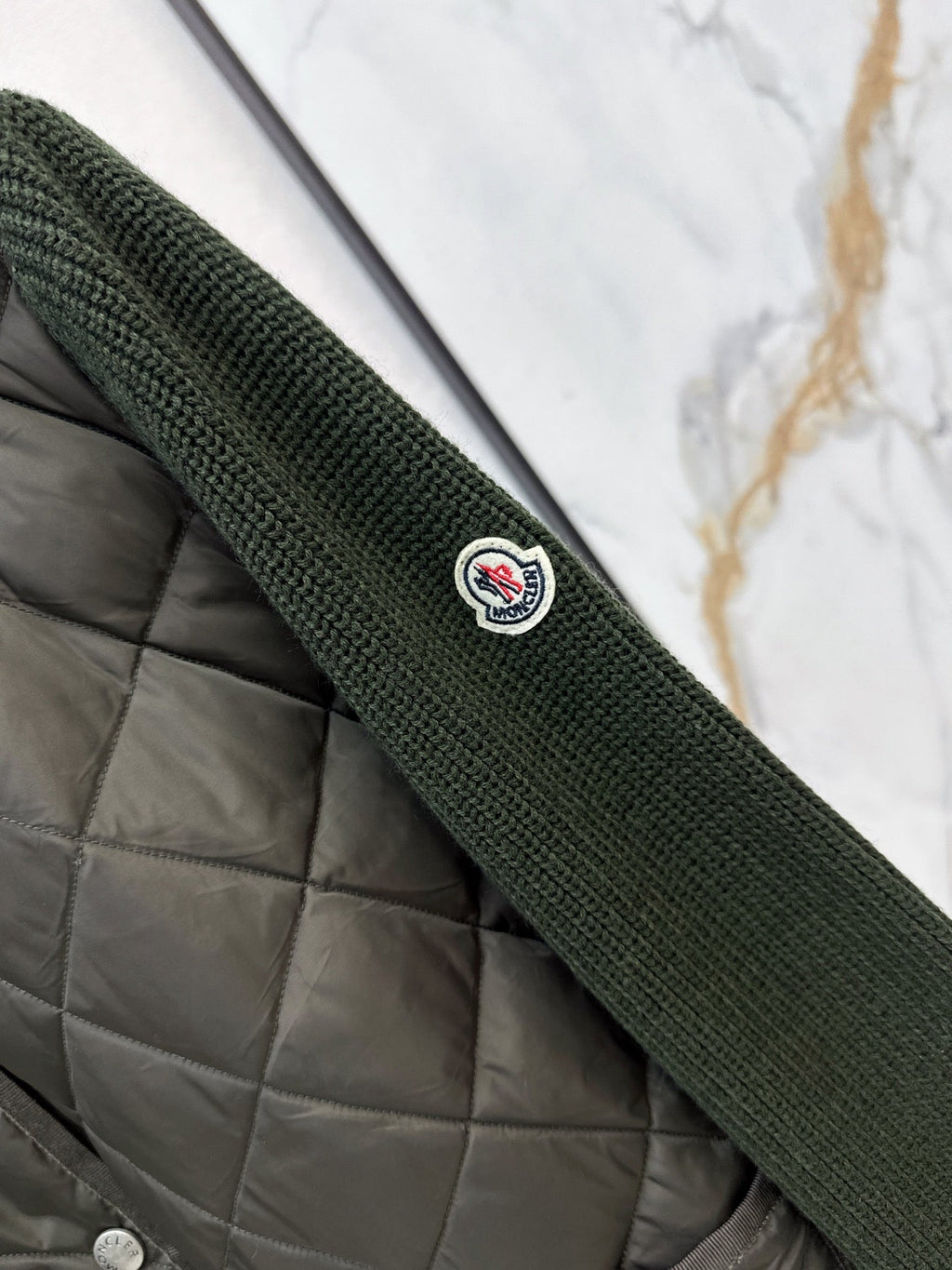 Moncler 794062 Women's Cropped Down Knit Jacket