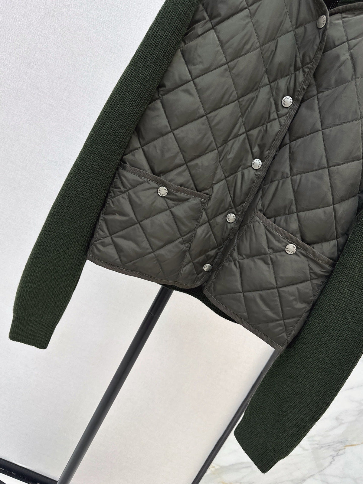 Moncler 794062 Women's Cropped Down Knit Jacket