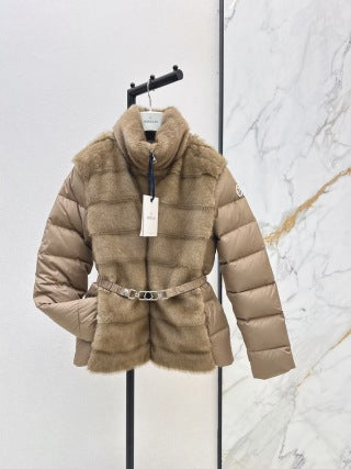 Moncler 905800570 Women's Stand Collar Plush Down Jacket
